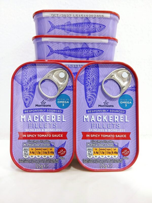 Morrisons Mackerel fillets in spicy tomato sauce